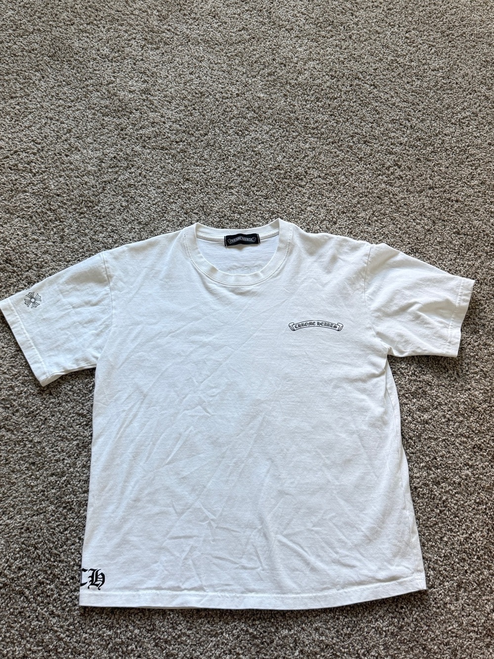 Chrome Hearts White Short-Sleeve Graphic Tee size small ( fits like xs)
